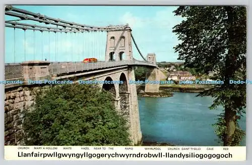 R744269 Menai Hängebrücke Anglesey E T W Dennis Scarborough