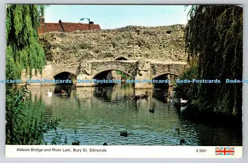 R744404 Abbots Bridge and River Lark Bury St Edmunds E T W Dennis PM Sudbury 198