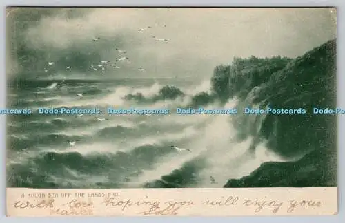 R747540 A Rough Sea Off the Lands End Tuck Series 112 PM Bristol 1904