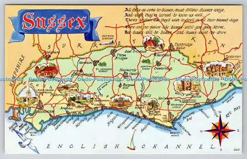 R745130 Sussex English Channel Map D Constance Limited