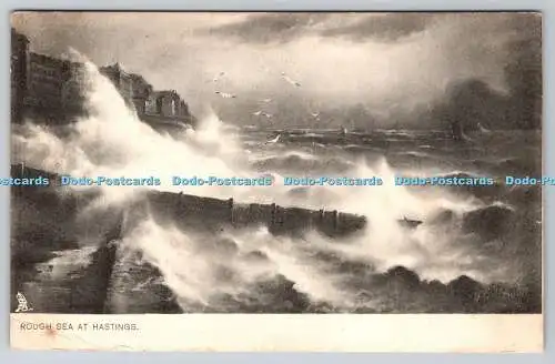 R747792 Rough Sea at Hastings Tuck Serie 808 1904
