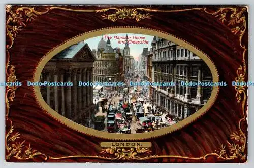 R747810 London The Mansion House and Cheapside Tuck Framed Gem Glosso No 5784