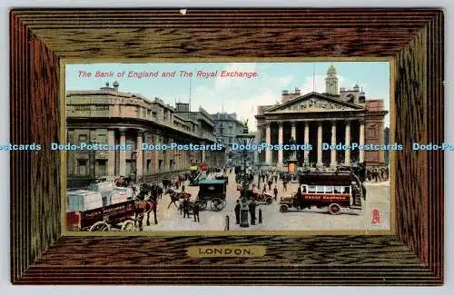 R747811 London The Bank of England and The Royal Exchange Tuck Framed Gem Glosso