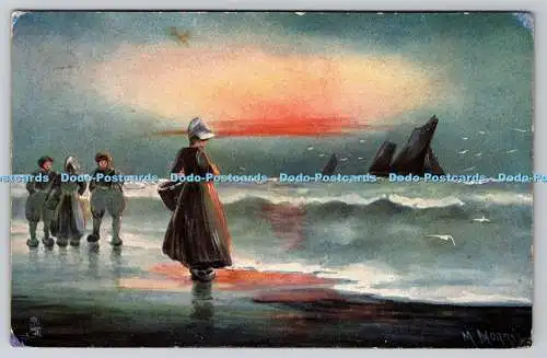 R747865 People at the Beach Tuck Oilette Kenner 2691 M Miller 1924