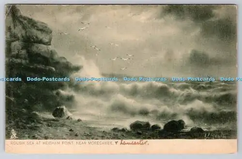 R747895 Rough Sea at Heisham Point Near Morecambe Tuck Rough Sea Series 1119 PM