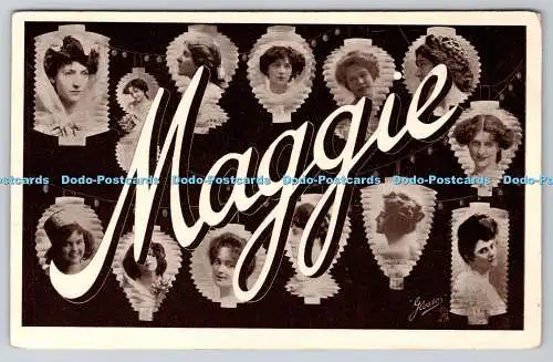 R749343 Maggie Womans Portraits Raphael Tuck and Sons Glosso Name No N 25 1906