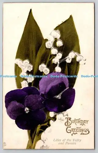 R745895 Lilien des Tals und Stiefmütterchen Raphael Tuck und Söhne Blume Postkarte