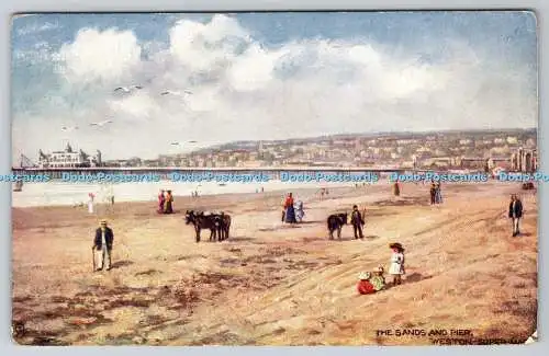 R749440 Weston Super Mare The Sands and Pier Raphael Tuck and Sons Oilette Postc