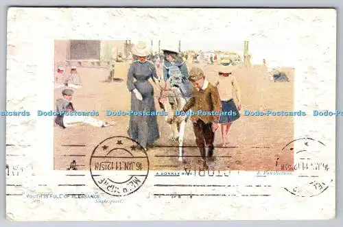 R749452 A Donkey Ride On the Sands Raphael Tuck and Sons Oilette No 9736 E Van G