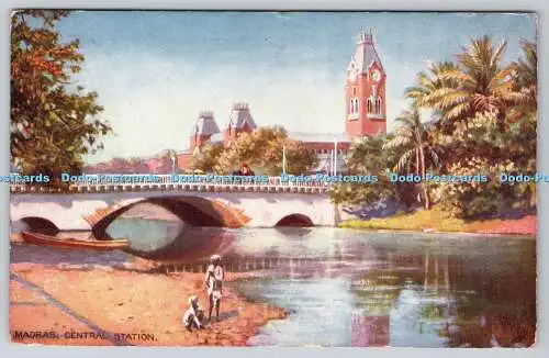 R749463 Madras Central Station Raphael Tuck and Sons Oilette Wide Wide World Ser