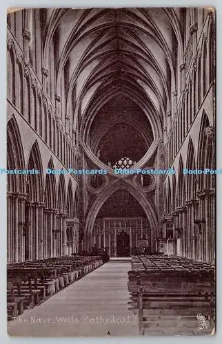 R745984 Wells Cathedral The Nave Raphael Tuck and Sons Silverette Postkarte 1892