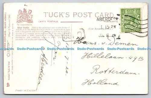 R749495 Blair Atholl Blair Castle Raphael Tuck and Sons Oilette Postkarte 7005 19