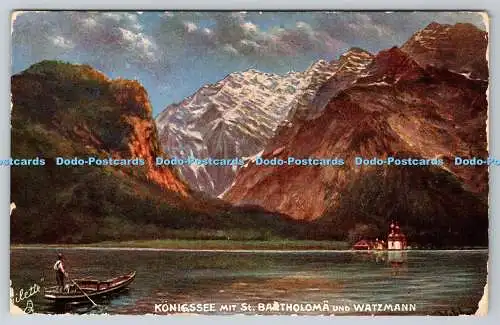 R748046 Königssee Mit St Bartholoma und Watzmann Tuck Oilette 7708 PM San Franci