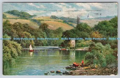 R748280 Old Mill Creek River Dart Tuck Oilette No 3024 A De Breanski 1945