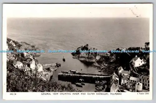 R748289 Polperro Gesamtansicht mit innerem und äußerem Hafen-Tuck RP
