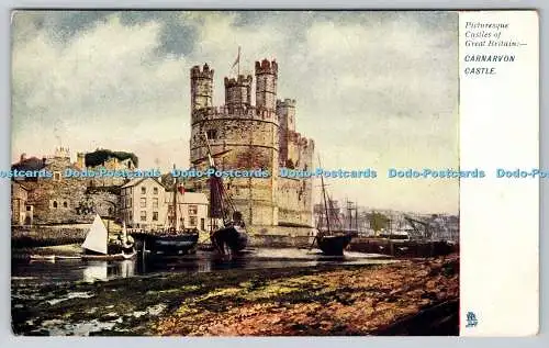 R748446 Malerische Schlösser Großbritannien Caernarvon Castle Tuck Oilette 794