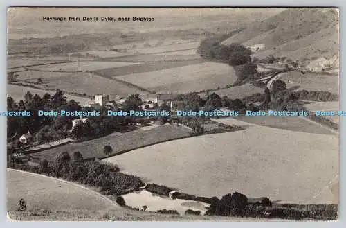 R748450 Poynings From Devils Dyke Near Brighton Tuck Grained Collotype No 1591