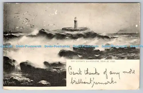 R748454 The Godrevy Lighthouse Near St Ives Tuck Rough Sea No 1504