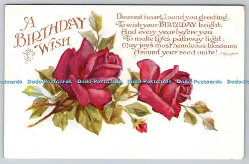 R748525 A Birthday Wish Roses Art and Humor Chancery Lane London A and H Floral