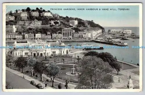 R748545 Torquay Princess Gardens Inner Harbour and Vane Hill E T W Dennis 1958