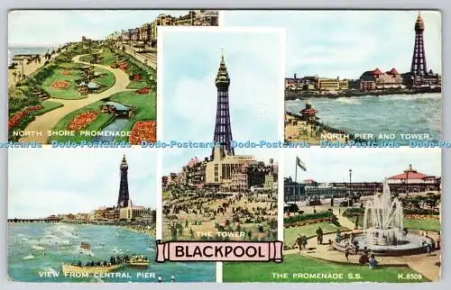 R748595 Blackpool The Tower Valentine Valesque 1957 Multi View