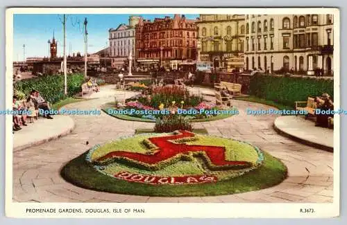 R748596 Isle of Man Douglas Promenade Gardens Valentine Valchrome 1954