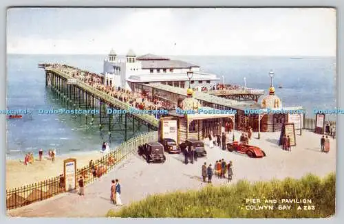 R748603 Colwyn Bay Pier und Pavillon Valentine Art Farbe Brian Gerald 1943