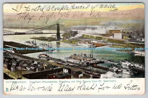 R748672 Pittsburgh Die Flüsse Point Monongahela Allegheny und Ohio vom Berg Washi