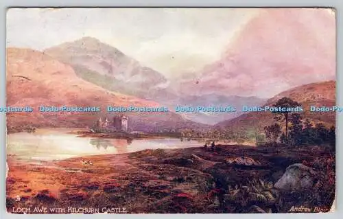 R748859 Loch Awe With Kilchurn Castle Scotch Lochs Tuck Series V 7166 Andrew Bla