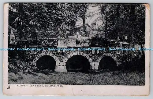 R748925 Ealing Old Bridge Walpole Park Tuck Glosso Serie 1080 1907