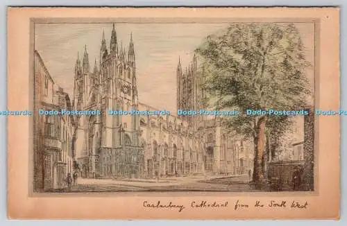 R749569 Kathedrale von Canterbury aus dem Südwesten Raphael Tuck and Sons Handfarbe