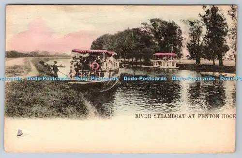 R749620 River Steamboat at Penton Hook Thames River Scenery Raphael Tuck and Son