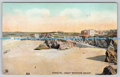 R749630 Newquay Great Western Beach Postkarte 4908 1905