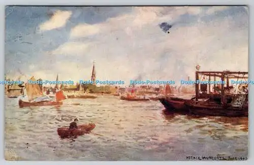 R749666 Battersea Kirche vom Fluss Raphael Tuck and Sons Oilette Connoisseu
