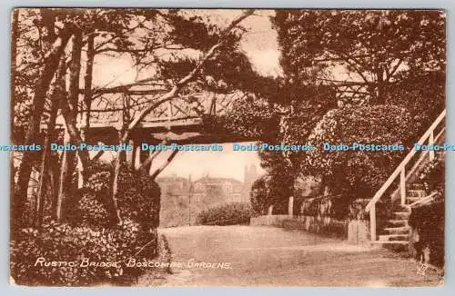 R749667 Bournemouth Boscombe Gardens rustikale Brücke Raphael Tuck and Sons Sepia N