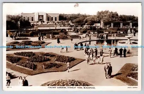 R749715 Blackpool Stanley Park Italian Gardens Raphael Tuck and Sons Ltd RP 1948