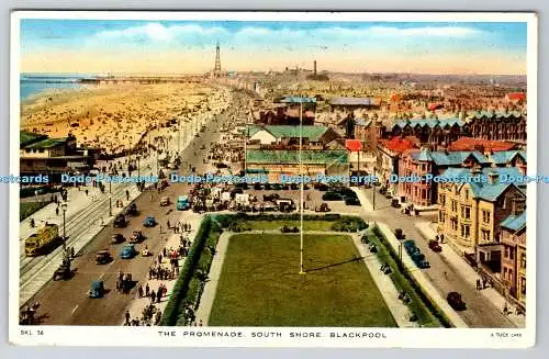 R749716 Blackpool The Promenade South Shore Raphael Tuck and Sons Ltd 1954