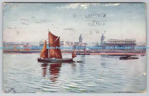 R749744 London Off Greenwich Raphael Tuck and Sons Oilette Serie 7262 1906