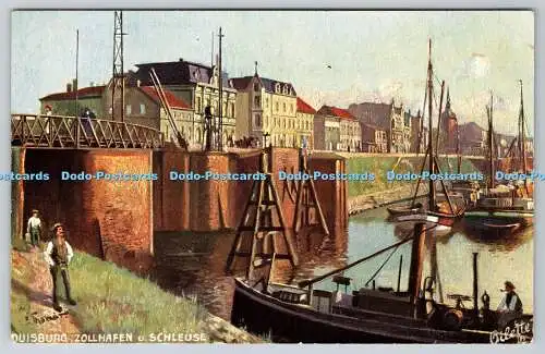 R749902 Duisburg Zollhafen u Schleuse Raphael Tuck und Söhne Oilette Postkarte 761