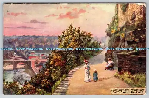 R749910 Richmond Castle Walk Picturesque Yorkshire Raphael Tuck and Sons Oilette