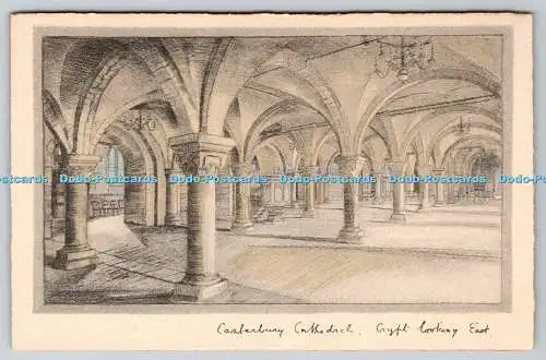 R749925 Canterbury Kathedrale Krypta Blick nach Osten Raphael Tuck and Sons Handfarbe