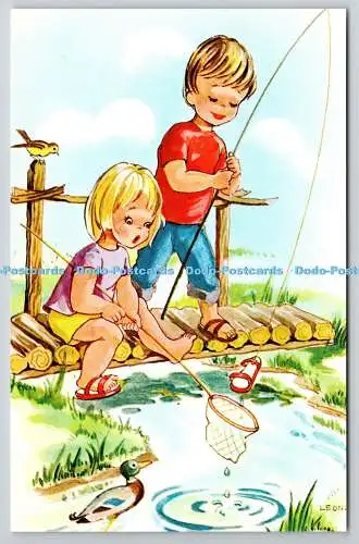 R749999 Girl and Boy Fishing D Constance Limited