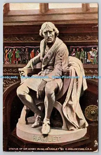 R750607 Statue von Sir Henry Irving als Hamlet von E Onslow Ford A R A Raphael Tuck