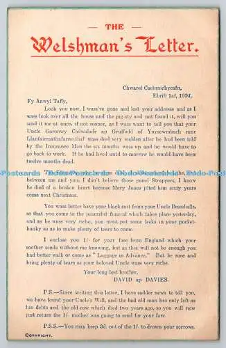 R750621 The Welshman Letter Thomas Bros and Co Ltd Beacon Series No 2414