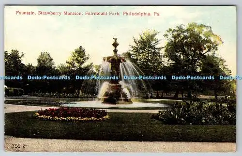 R751871 Pa Philadelphia Fairmount Park Strawberry Mansion Fountain Card Distribu