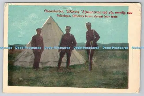 R751948 Salonque Officiers Grecs Devant Leur Tente 1917