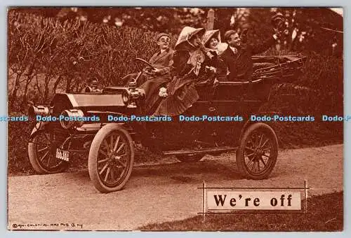 R751987 We re Off Car with People Colonial Art Pub Postkarte 1910