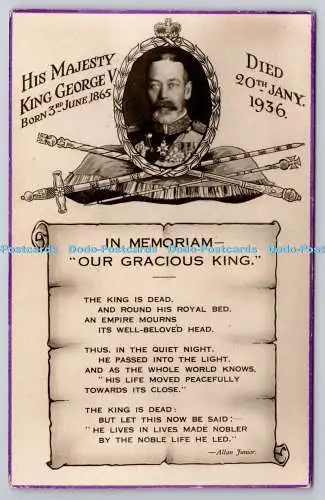 R750761 In Memoriam Our Gracious King His Majesty King George V Valentine RP