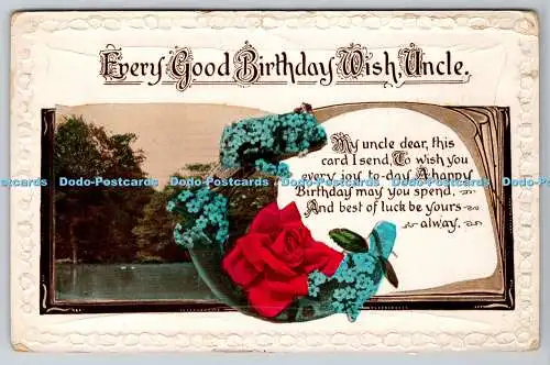 R752029 Every Good Birthday Wish Onkel Rosen This is Real Hans Coloured Card PM