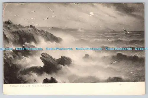 R752159 Rough Sea Off the Manx Coast Tuck Series 820 PM Anerley 1905